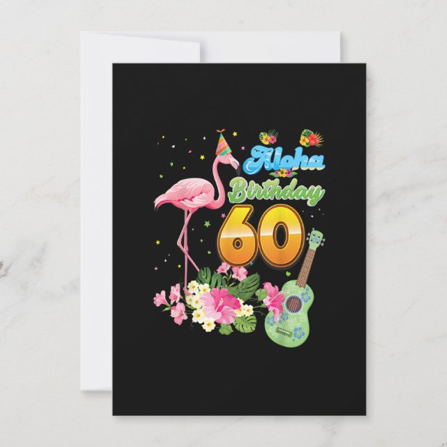 Invitación Aloha Hawaii Flamingo de 60 años de edad Flamingo  (Anverso)