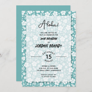 Invitación Aloha Hawaiian Fiesta de Cumpleaños Floral