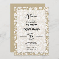 Aloha Hawaiian Floral Gold Birday Party