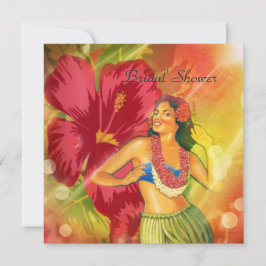 Invitación Aloha Hula Chica hawaii retro playa ducha de novia