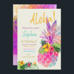 Invitación Aloha Kids Birthday<br><div class="desc">Invitación de cumpleaños para los niños de Aloha,  fiesta de aloha,  cumpleaños de Pineapple,  invitación de Luau hawaiano,  invitación de fiesta tropical,  cumpleaños de Aloha</div>