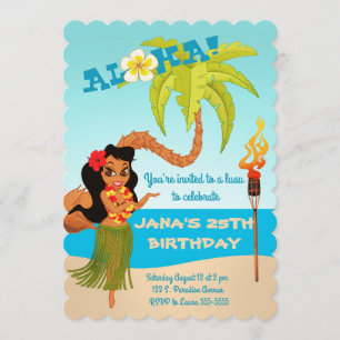 Invitación Aloha Luau Birthday