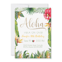 Aloha Luau Birthday Tropical Floral Fiesta