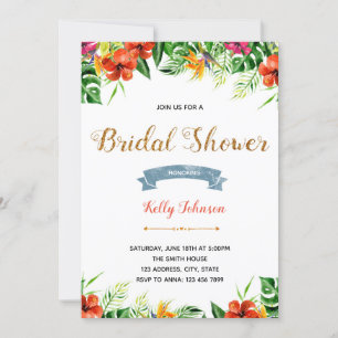 Invitación Aloha luau fiesta tropical de duchas nupciales de