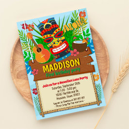Invitación Aloha Luau Hawaii Cumpleaños Tropical