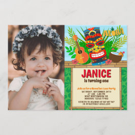 Invitación Aloha Luau Hawaiian Tropical Summer Birday Photo