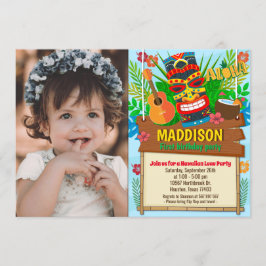Invitación Aloha Luau Hawaiian Tropical Summer Birday Photo