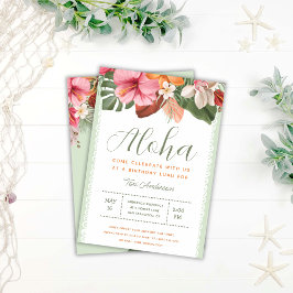 Invitación Aloha Luau Moda tropical Cumpleaños