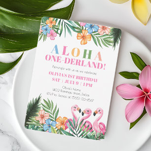 Invitación Aloha Onederland Cumpleaños número 1 de la Chica T