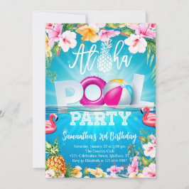 Invitación Aloha Pool Fiesta Cumpleaños