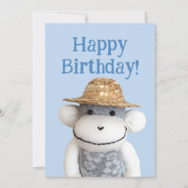 Invitación Aloha Sock Monkey Birday Card