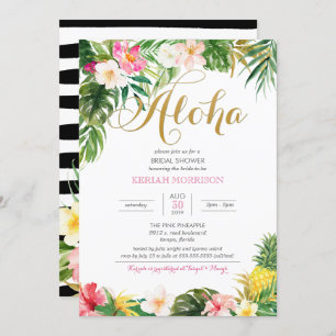 Invitación Aloha Summer Tropical o Luau Bridal