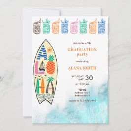Invitación Aloha TIKI GRADUATION Fiesta tropical Luau Hawaii
