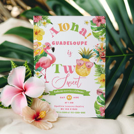 Invitación Aloha Tropical Dos dulces fiestas de luau cumpleañ