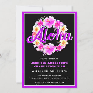Invitación Aloha Tropical Graduation Luau Fiesta