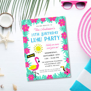 Invitación Aloha Tropical Hawaiano Birthday Luau Fiesta