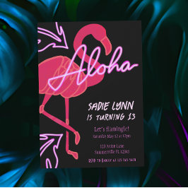 Invitación Aloha Tropical Hawaiano XIII cumpleaños