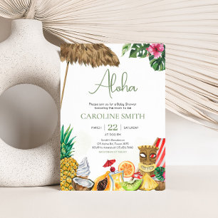Invitación Aloha Tropical Hawaii Baby Shower