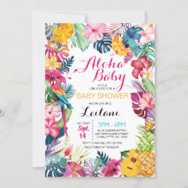 Invitación Aloha Tropical Luau Baby Shower