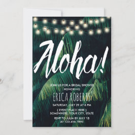 Invitación Aloha Tropical Palm deja ducha de novia en la play