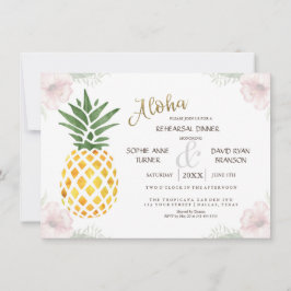 Invitación Aloha Tropical Pineapple Beach REHEARSAL CENNER