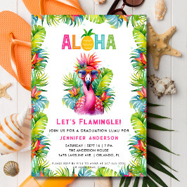 Invitación Aloha Vamos a Flamingle Tropical Graduation Luau
