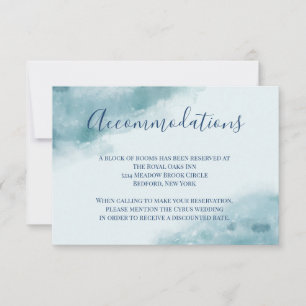 Invitación Alojamiento Acuarela Helada Azul Hielo