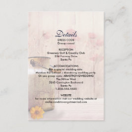 Invitación Alojamiento de detalles de bodas en el campo de la