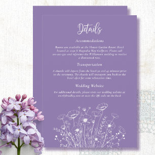 Invitación Alojamiento de detalles de floral con guion blanca