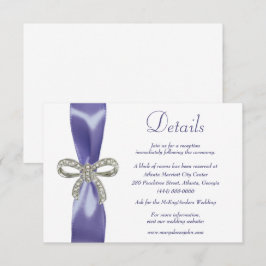 Invitación Alojamiento de detalles del Boda Morado Azul Diama