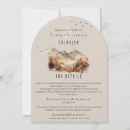 Invitación Alojamiento de detalles del paisaje de otoño rústi