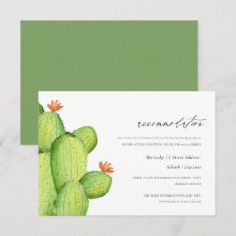 INVITACIÓN ALOJAMIENTO DE FLORES DE CACTUO DE COLOR ACUÁTICO 