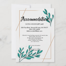 Invitación Alojamiento de hojas de Relieve metalizado dorado 