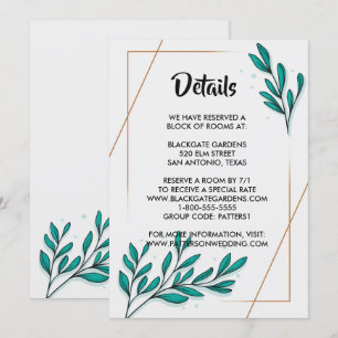 Invitación Alojamiento de hojas de Relieve metalizado dorado 