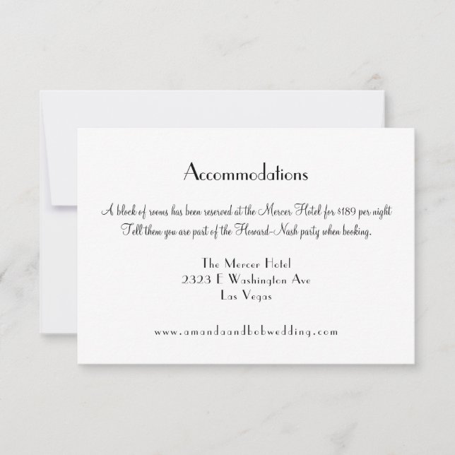 Invitación Alojamiento de los destinos Gold y Black Vegas (Anverso)