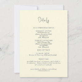 Invitación Alojamiento de los detalles del Boda botánico amar