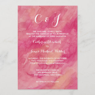 Invitación Alojamiento de novias en boda rosa