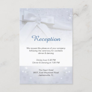 Invitación Alojamiento de recepción de boda con lazo blanco 2