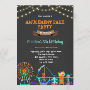 Invitación Alojamiento en el parque de atracciones Cute