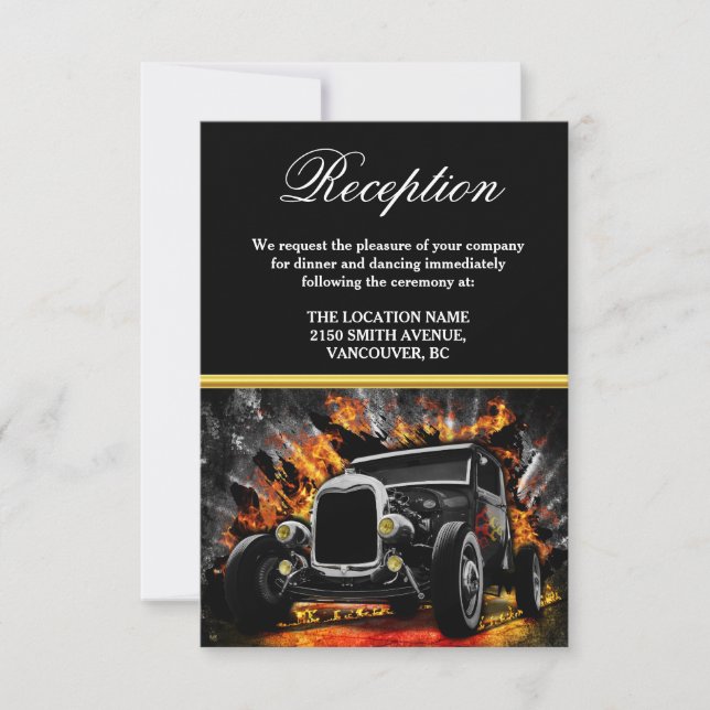 Invitación Alojamiento en recepción de boda con fiesta calien (Anverso)