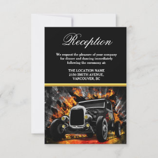 Invitación Alojamiento en recepción de boda con fiesta calien