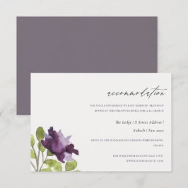 INVITACIÓN ALOJAMIENTO FLORAL ACUARELA AZUL ORO ELEGANTE