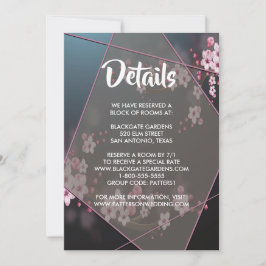 Invitación Alojamiento floral geométrico