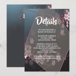 Invitación Alojamiento floral geométrico