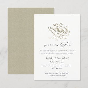INVITACIÓN ALOJAMIENTO FLORAL GLAMOROUS GOLD WHITE LOTUS