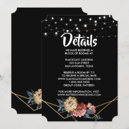 Invitación Alojamiento Floral Rustic Magnolia String