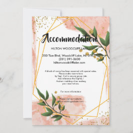 Invitación Alojamiento moderno con marco dorado marfil-verde