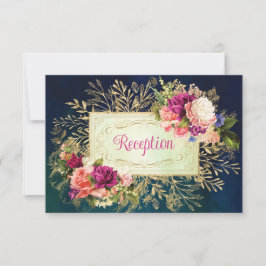 Invitación Alojamiento verde azulado, de la marina, Gold Bold