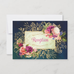 Invitación Alojamiento verde azulado, de la marina, Gold Bold