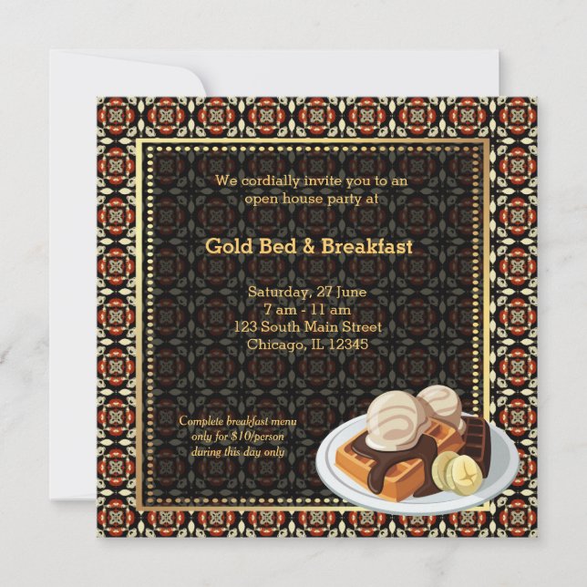 Invitación Alojamiento y desayuno (Anverso)